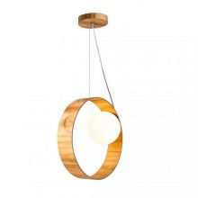 Sfera oprawa wisząca E27 12W fornir drewniany